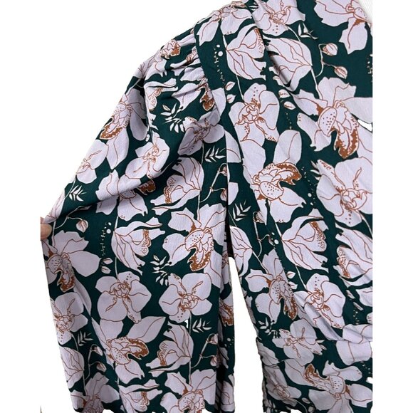 Miss Selfridge ASOS Floral Rouched Puff Sleeve Mini Dress Party Wedding Summer - Picture 3 of 9